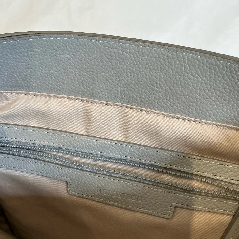 Elegant Pebble Grain Leather Backpack Midsize in Grey
